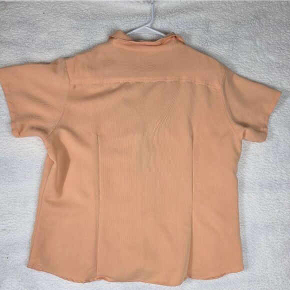 Cubavera Women’s XXL Peach Button-Down Blouse Short Sleeve - Picture 2 of 15
